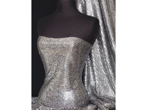 silver stretch sequin fabric